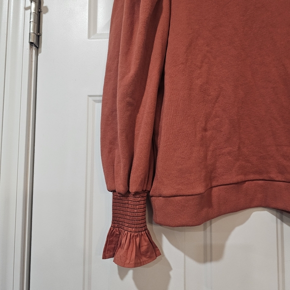 Nation Ltd Cecil Sweatshirt With Smocking Puff Sleeves In Size Small - Picture 4 of 10